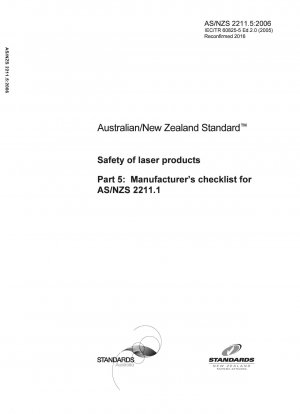 Sicherheit von Laserprodukten Teil 5: Checkliste des Herstellers für AS/NZS 2211.1