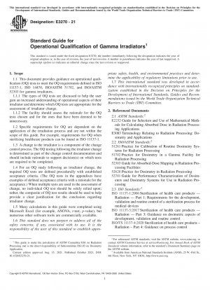 Standardhandbuch für die Betriebsqualifizierung von Gammabestrahlungsgeräten