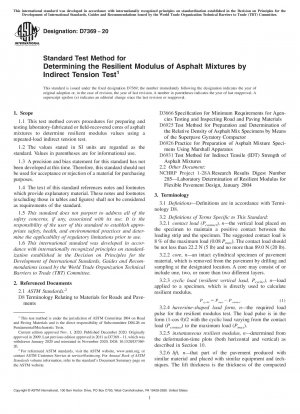 Standardtestmethode zur Bestimmung des Elastizitätsmoduls von Asphaltmischungen durch indirekten Zugversuch