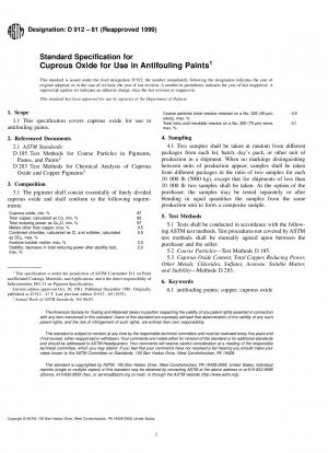 Standardspezifikation für Kupferoxid zur Verwendung in Antifouling-Farben