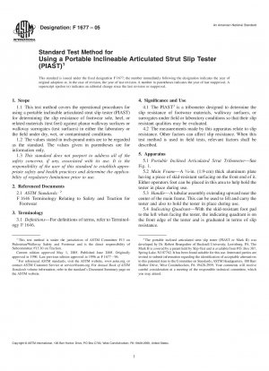 Standardtestmethode für die Verwendung eines tragbaren neigbaren Gelenkfederbeinschlupftesters (PIAST)