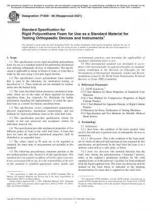 Standardspezifikation für starren Polyurethanschaum zur Verwendung als Standardmaterial für die Prüfung orthopädischer Geräte und Instrumente