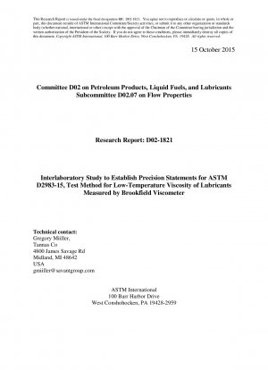 D2983-Testmethode für die Tieftemperaturviskosität von Automatikgetriebeflüssigkeiten, Hydraulikflüssigkeiten und Schmiermitteln unter Verwendung eines Rotationsviskosimeters