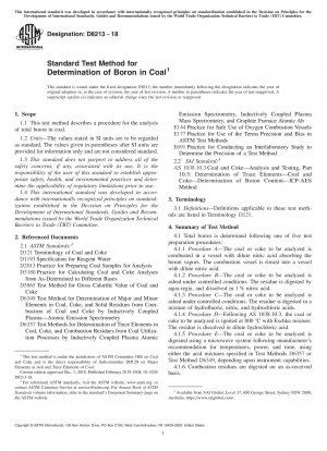 Standardtestmethode zur Bestimmung von Bor in Kohle