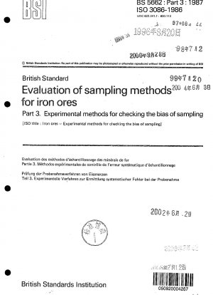 Bewertung von Probenahmemethoden für Eisenerze - Experimentelle Methoden zur Überprüfung der Probenahme