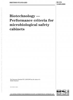 Biotechnologie – Leistungskriterien für mikrobiologische Sicherheitswerkbänke