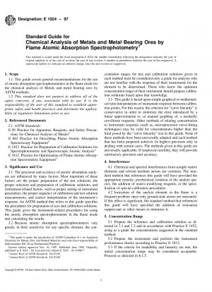 Standardhandbuch für die chemische Analyse von Metallen und metallhaltigen Erzen mittels Flammen-Atomabsorptionsspektrophotometrie