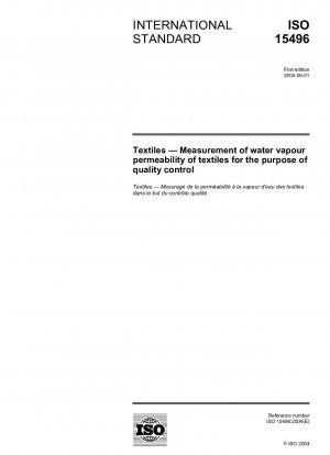 Textilien – Messung der Wasserdampfdurchlässigkeit von Textilien zur Qualitätskontrolle