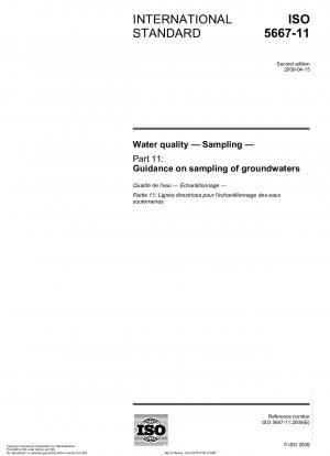 Wasserqualität – Probenahme – Teil 11: Leitlinien zur Probenahme von Grundwasser