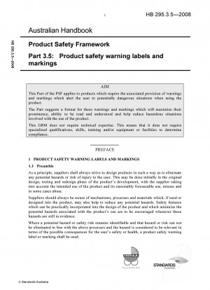 Produktsicherheitsrahmen – Warnschilder und Markierungen zur Produktsicherheit