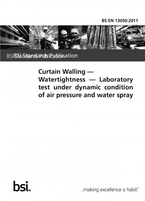 Vorhangfassaden. Wasserdichtigkeit. Labortest unter dynamischen Bedingungen von Luftdruck und Wassersprühstrahl