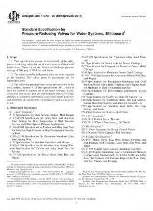 Standardspezifikation für Druckminderventile für Wassersysteme an Bord