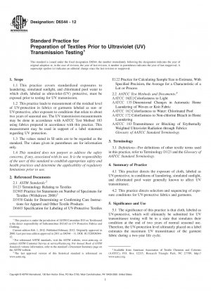 Standardpraxis für die Vorbereitung von Textilien vor der Prüfung der Ultraviolett-(UV-)Transmission