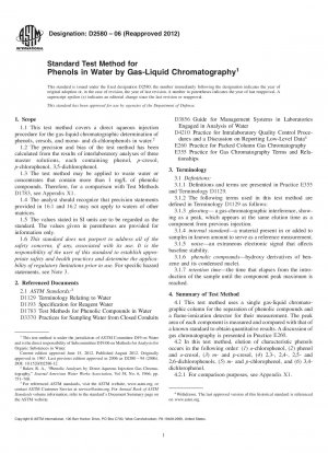 Standardtestmethode für Phenole in Wasser durch Gas-Flüssigkeits-Chromatographie