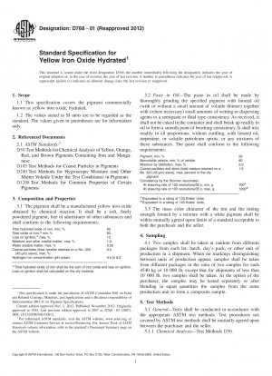 Standardspezifikation für hydratisiertes gelbes Eisenoxid