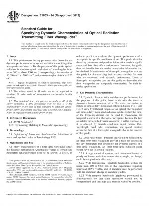 Standardhandbuch zur Spezifizierung dynamischer Eigenschaften optischer Strahlung übertragender Faserwellenleiter