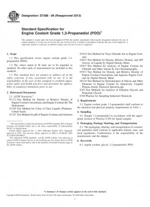 Standardspezifikation für Motorkühlmittel der Güteklasse 1,3-Propandiol lpar;PDOrpar;