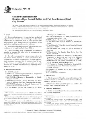 Standardspezifikation für Edelstahl-Innensechskantschrauben und flache Senkkopfschrauben