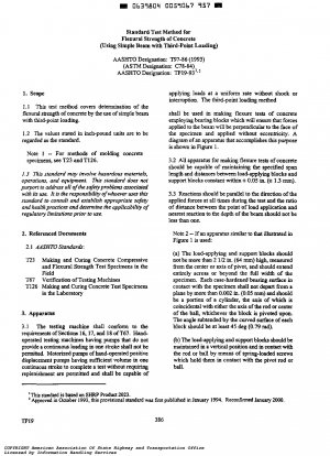 Standardprüfverfahren für die Biegefestigkeit von Beton (unter Verwendung eines einfachen Balkens mit Belastung am dritten Punkt), Ausgabe 2000