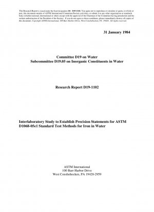D1068-Testmethoden für Eisen in Wasser