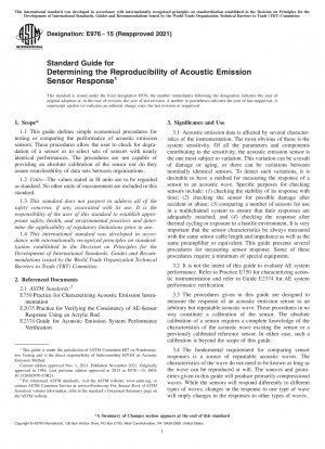 Standardhandbuch zur Bestimmung der Reproduzierbarkeit der Reaktion von Schallemissionssensoren
