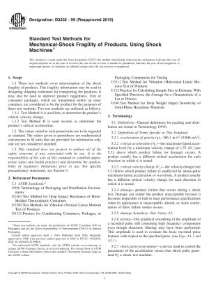 Standardtestmethoden für die Zerbrechlichkeit von Produkten bei mechanischem Stoß unter Verwendung von Stoßmaschinen