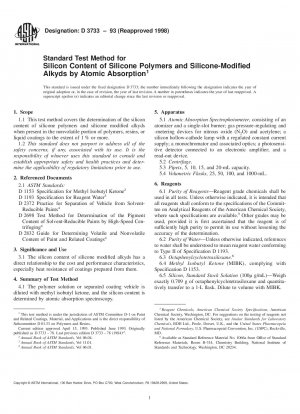 Standardtestmethode für den Siliziumgehalt von Silikonpolymeren und silikonmodifizierten Alkyden durch Atomabsorption
