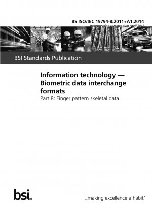 Informationstechnologie. Formate für den Austausch biometrischer Daten. Skelettdaten zum Fingermuster
