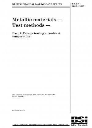 Luft- und Raumfahrt - Metallische Werkstoffe - Prüfverfahren - Teil 1: Zugprüfung bei Umgebungstemperatur