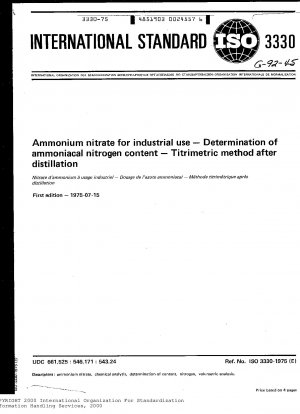 Ammoniumnitrat für industrielle Zwecke; Bestimmung des Ammoniakstickstoffgehalts; Titrimetrische Methode nach Destillation