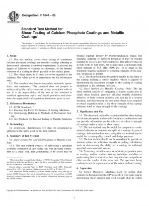 Standardtestmethode für Schertests von Calciumphosphatbeschichtungen und Metallbeschichtungen