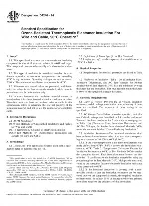 Standardspezifikation für ozonbeständige thermoplastische Elastomer-Isolierung für Drähte und Kabel, 90 °C-Betrieb