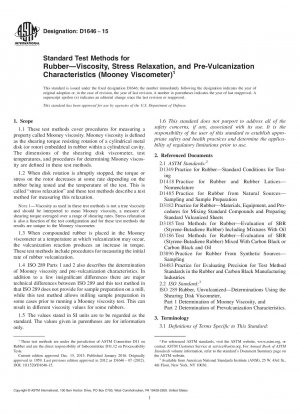 Standardtestmethoden für Gummiviskosität, Spannungsrelaxation und Vorvulkanisationseigenschaften (Mooney-Viskosimeter)