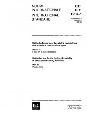 Prüfverfahren für die Hydrolysestabilität elektrischer Isolierstoffe; Teil 1: Kunststofffolien
