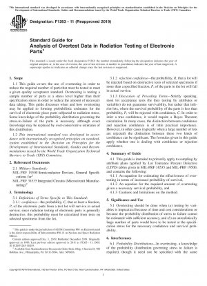 Standardhandbuch für die Analyse von Overtest-Daten bei der Strahlungsprüfung elektronischer Teile