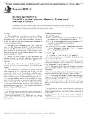Standardspezifikation für Laboröfen mit erzwungener Konvektion zur Bewertung der elektrischen Isolierung