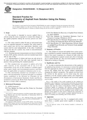 Standardpraxis für die Rückgewinnung von Asphalt aus Lösung unter Verwendung des Rotationsverdampfers