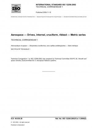 Luft- und Raumfahrt – Antriebe, intern, kreuzförmig, gerippt – Metrische Reihe – Technische Berichtigung 1
