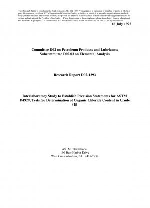 D4929-Tests zur Bestimmung des Gehalts an organischem Chlorid in Rohöl