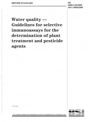 Wasserqualität. Physikalische, chemische und biochemische Methoden. Richtlinien für selektive Immunoassays zur Bestimmung von Pflanzenbehandlungs- und Pestizidwirkstoffen