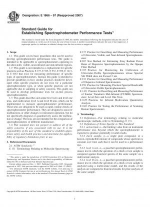 Standardhandbuch zur Einrichtung von Spektrophotometer-Leistungstests