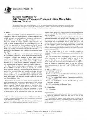 Standardtestmethode für die Säurezahl von Erdölprodukten durch Halbmikro-Farbindikatortitration