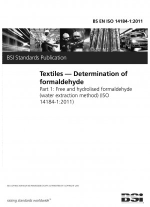 Textilien. Bestimmung von Formaldehyd. Freier und hydrolisierter Formaldehyd (Wasserextraktionsverfahren)