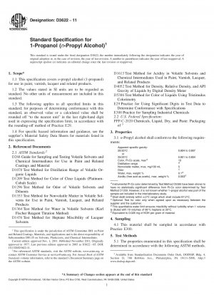 Standardspezifikation für 1-Propanol (n-Propylalkohol)