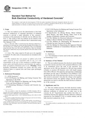 Standardtestverfahren für die elektrische Leitfähigkeit von Festbeton