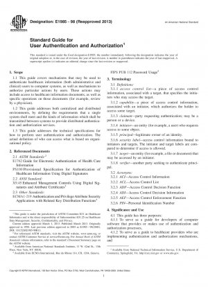 Standardhandbuch für Benutzerauthentifizierung und -autorisierung