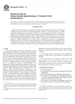 Standardhandbuch für den Einsatz der Infrarotspektroskopie bei forensischen Farbuntersuchungen