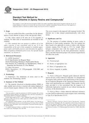 Standardtestmethode für Gesamtchlor in Epoxidharzen und -verbindungen