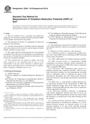 Standardtestmethode zur Messung des Oxidations-Reduktionspotentials 40;ORP41; des Bodens