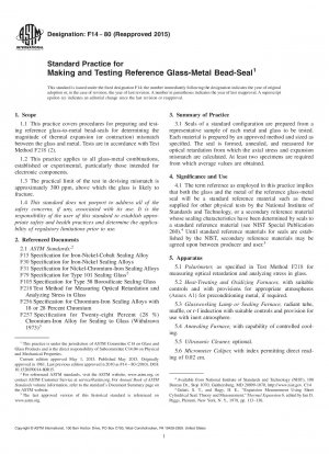 Standardverfahren zur Herstellung und Prüfung von Referenz-Glas-Metall-Perlendichtungen